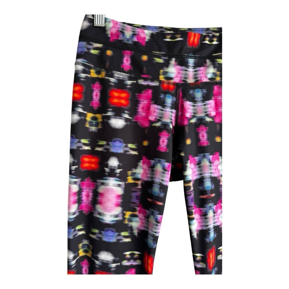 Athleta Womens Small Kaleidoscope Abstract Print Activewear Leggings Black Pink - Picture 3 of 12
